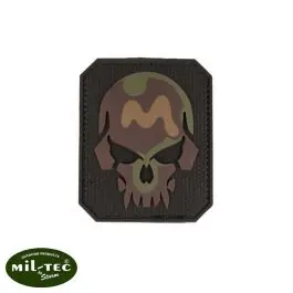Patch 3D Skull PVC Woodland con velcro Mil-tec