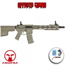 Fucile Elettrico M4 AM-009 M-Lok 9"" Dark Earth Tan Amoeba Ares Offerta Combo Completo (AR-AM9TPAC)