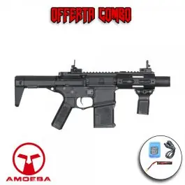 Fucile Elettrico M4 Short AM-015 Nero Silenziato Amoeba Ares Offerta Combo Completo (AR-AM15B)