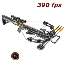 Balestra Sportiva Compound Accelerator 390+ fps nera KIT con ottica