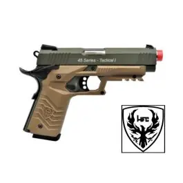 Pistola 1911 Tactical I full metal scarrellante a Co2 tan/verde HFC (HG 171G)