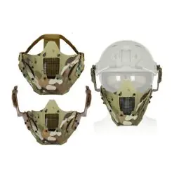 Maschera mezzi viso con attacco per elmetto o con elastici multicam