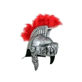 Elmo romano leone con cresta argento bimbo in pvc