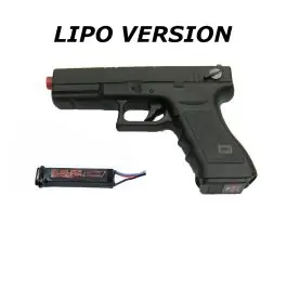 Pistola elettrica professionale gearbox in metallo Glock 18C con Batteria Li-Po Nero Cyma (CM030BLIPO)
