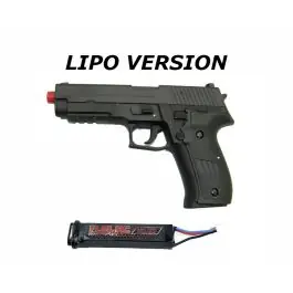 Pistola elettrica professionale gearbox in metallo Batteria Lipo Sig Sauer P226 Nero Cyma (CM0122BLIPO)