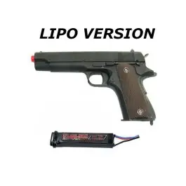 Pistola elettrica professionale gearbox in metalloColt 1911 con batteria LIPO Nero Cyma (CM123BLIPO)