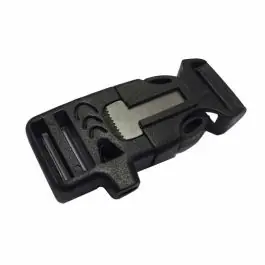 Fibbia Survival Multifunzione Coltello, Fischietto, Magnesio Nero Eumar (01110)