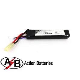 Batteria LI-PO 7.4 v x 1100 mAh 25C - 13 x 19,5 x 102 mm - Action Batteries (AB2S11N25TLE)