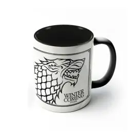 Tazza del Trono di Spade della Casata Stark ""Winter is Comin"" - Bianca / Nero - 315 ml
