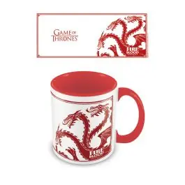 Tazza del Trono di Spade della Casa Targaryen ""Fire and Blood"" - Bianca / Rossa - 315 ml