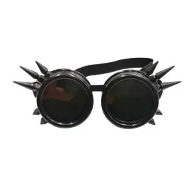 Occhiali regolabili in stile STEAMPUNK con punte nere laterali e lenti nere