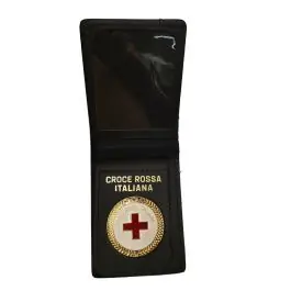 Portafoglio e portatessera in pelle con porta placca ""roce Rossa"" estraibile Vega Holster (1WE08N)