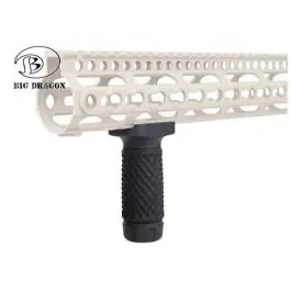 Impugnatura verticale corta per Keymod - Golfball texture grip - Alluminio - Nera - Big Dragon (BD-9000)