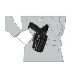 Fondina triplo uso nera in cuoio da cintura a sgancio rapido Vega Holster (N1N)