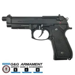 Pistola a Gas GPM-92F GP2 Military NUOVA Versione - Nera - Scarrellante - Full-Metal - G&G (GG-M92-GP2)