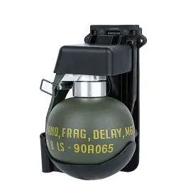 GRANATA M67 DUMMY NERO SET CON SUPPORTO WOSPORT (WO-EX06B)
