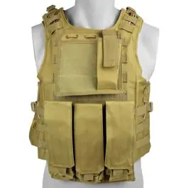 Gilet Tattico ""Tactical Vest"" 6 Tasche - Tan (VT-1104T)