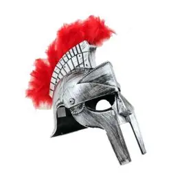 ELMO GLADIATORE ARGENTO CON CRESTA BIMBO IN PVC