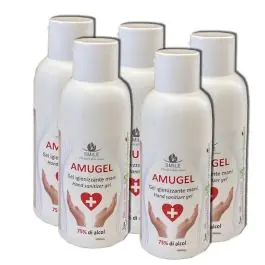 Amugel Gel igienizzante per mani - 5 pcs - 100 ml - Alcol 75% - Smile