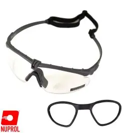 Occhiali protettivi ""Battle Pro‘s"" con fascia elastica - Grigi - Lente Neutra - Nuprol (6042-GYCL-OPT)