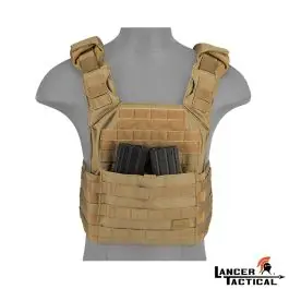 Gilet Tattico Plate Carrier SAPC 1000D - Tan - Lancer Tactical (A68601)