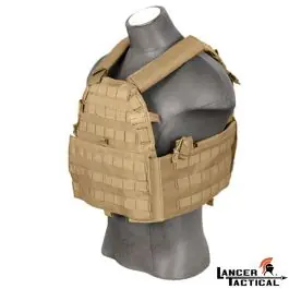 Gilet Tattico Plate Carrier 69T4 1000D - Tan - Lancer Tactical (A68604)
