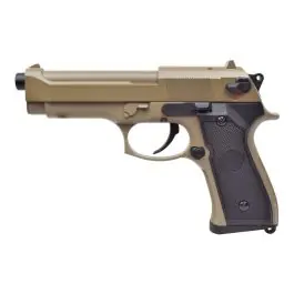 Pistola elettrica professionale gearbox in metallo Beretta 92 con Batteria Li-Po e Mosfet Tan Cyma (CM126UPT)