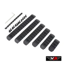 Set 6 Slitte da 20/22 mm per KeyMod e M-Lok - Nero - MP
