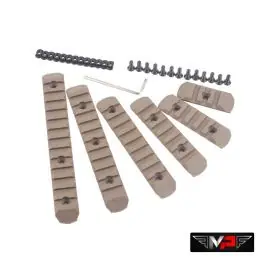 Set 6 Slitte da 20/22 mm per KeyMod e M-Lok - Dark Earth Tan - MP
