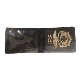 Portafoglio e portatessera in pelle con porta placca ""Guardia Giurata"" estraibile Vega Holster (1WE73N)