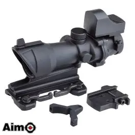 Ottica ACOG 4x32 con Mini Red Dot - Nera - Aimo