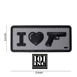 Patch 3D PVC con Velcro ""I Love my Sidearm"" Grigio 101 INC (444130-4089)
