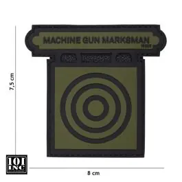 Patch 3D PVC con Velcro Machine Gun Marksman Verde 101 INC (444130-5180)
