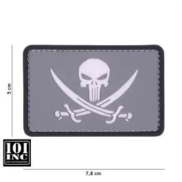 Patch 3D PVC con Velcro Bandiera Punisher Grigio/Bianco 101 INC (444130-5315)