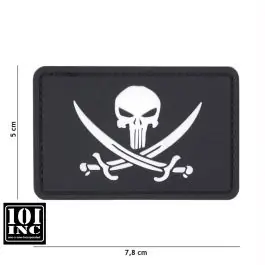 Patch 3D PVC con Velcro Bandiera Punisher Nero/Bianco 101 INC (444130-5319)