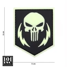 Patch 3D PVC con Velcro Punisher Lampi di Tuono Fosforescente 101 INC (444130-5321)