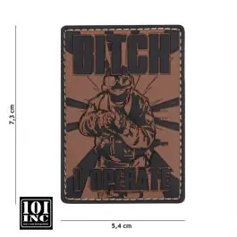 Patch 3D PVC con Velcro ""Bitch I Operate"" Marrone 101 INC (444130-5415)