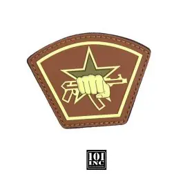 Patch 3D PVC con Velcro Stella Russa con Pugno Marrone 101 Inc.
