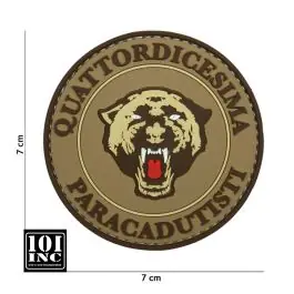 Patch 3D PVC con Velcro ""Quattordicesima Paracadutisti"" Italia Coyote 101 Inc.