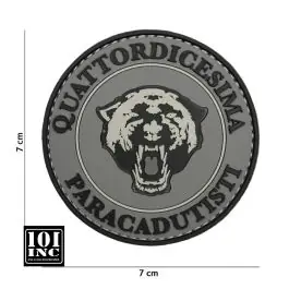 Patch 3D PVC con Velcro ""Quattordicesima Paracadutisti"" Italia Grigio 101 Inc.