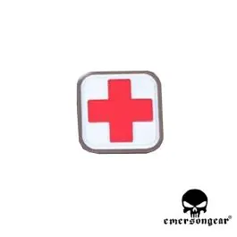 Patch in PVC Medic Quadrata 2,5 x 2,5 cm Rossa / Bianca Emerson Gear