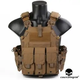 Gilet Tattico Plate Carrier con Sgancio Rapido Coyote Brown Tan Emerson (EM7405CB)