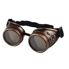 Occhiali regolabili in stile STEAMPUNK Ramato e lenti nere