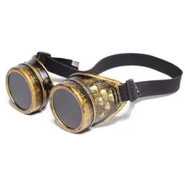 Occhiali regolabili in stile STEAMPUNK Oro e lenti nere