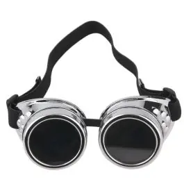 Occhiali regolabili in stile STEAMPUNK Argento / Silver e lenti nere