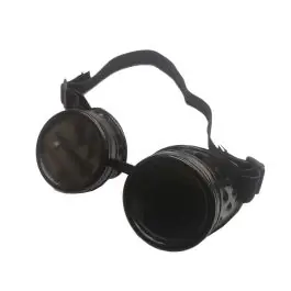 Occhiali regolabili in stile STEAMPUNK Neri e lenti nere