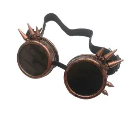Occhiali regolabili in stile STEAMPUNK con punte laterali Ramato e lenti Nere