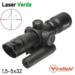 Ottica Firefield® Barrage 1,5-5x32 Mil-Dot MOA Nera con Laser Verde (FF13063)