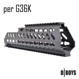 Paramano RIS in Alluminio CNC Stile Keymode per G36K Nero D Boys