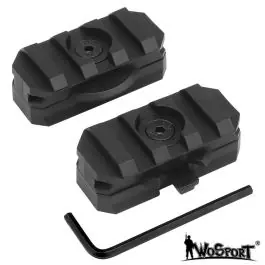 Set 2 Slitte Rotanti 360° per Elmetti con guida 19mm Nere WoSport